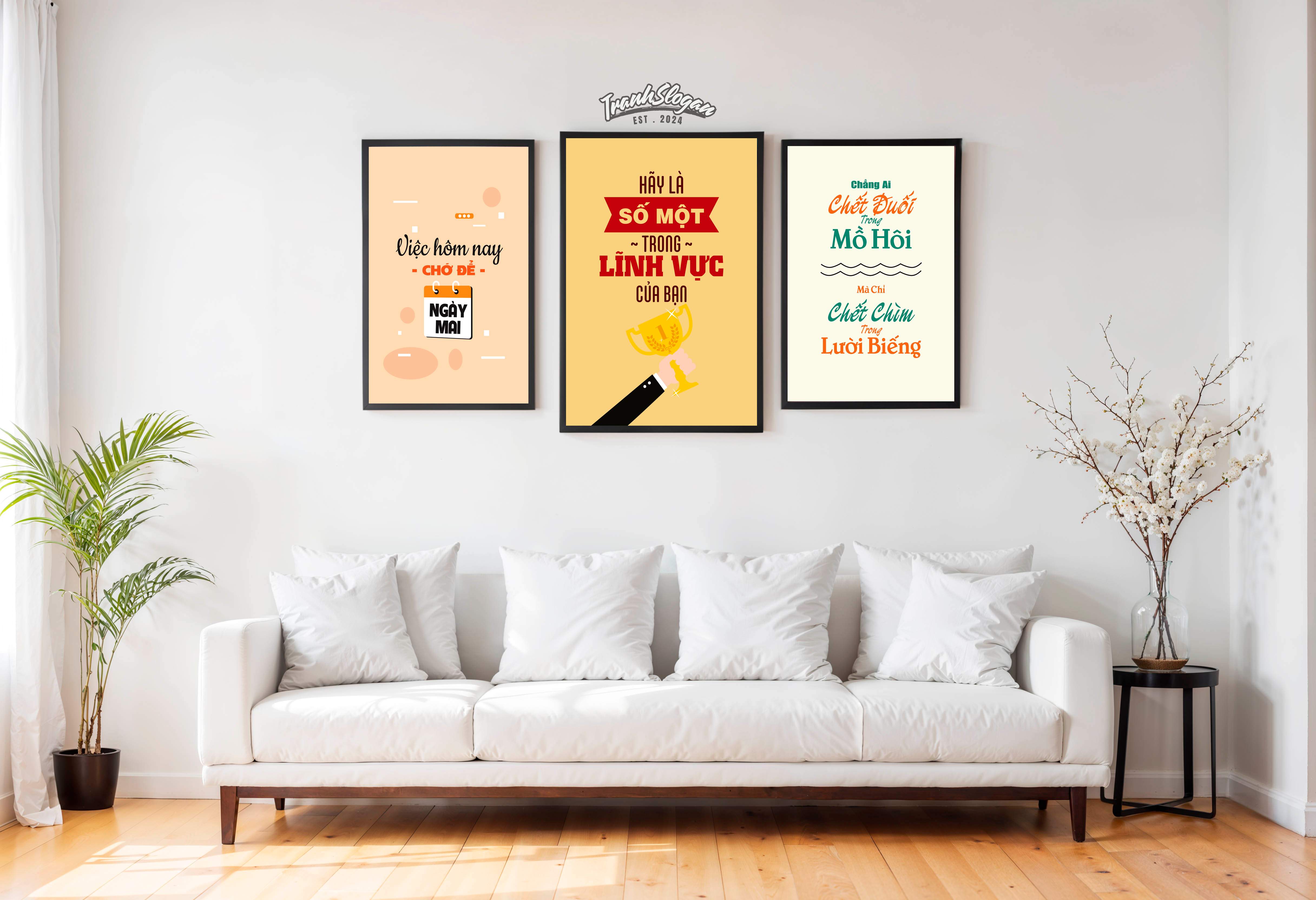 Bộ 3 Tranh Slogan Văn Phòng Tạo Động Lực 02