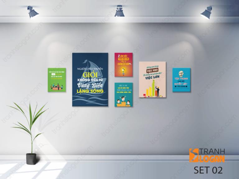 Bộ 6 Tranh Slogan Tạo Động Lực Văn Phòng Làm Việc
