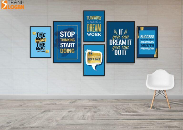 Bộ 6 Tranh Slogan Tạo Động Lực Văn Phòng Làm Việc Tiếng Anh