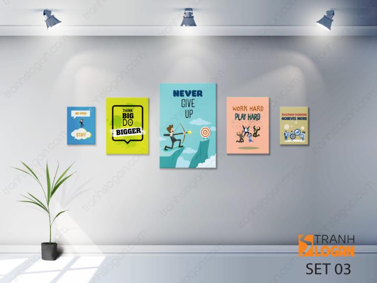 Bộ 5 Tranh Slogan Văn Phòng Tiếng Anh